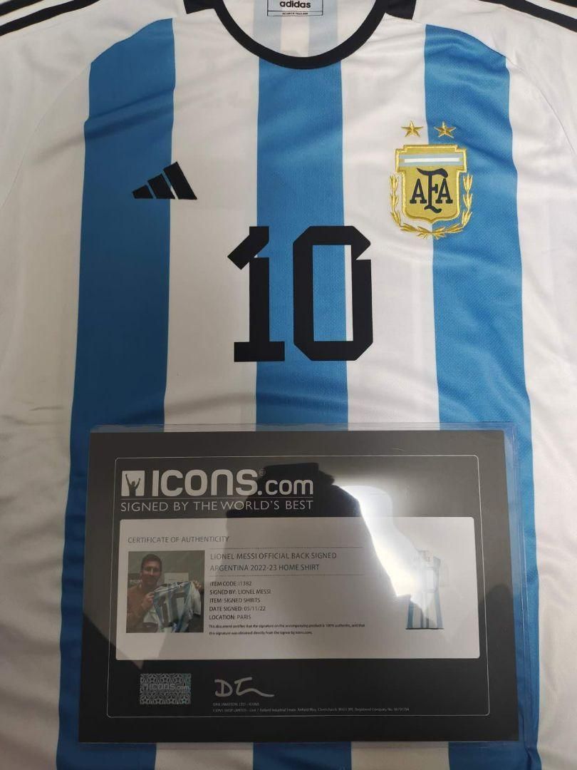 メッシ 直筆サインユニフォーム アルゼンチン icons社証明書