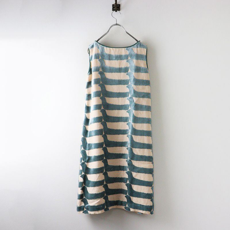 ミナペルホネン mina perhonen bird boat ワンピース 36 ピンクベージュ ベルベットジャガード ノースリーブ 2400014593242