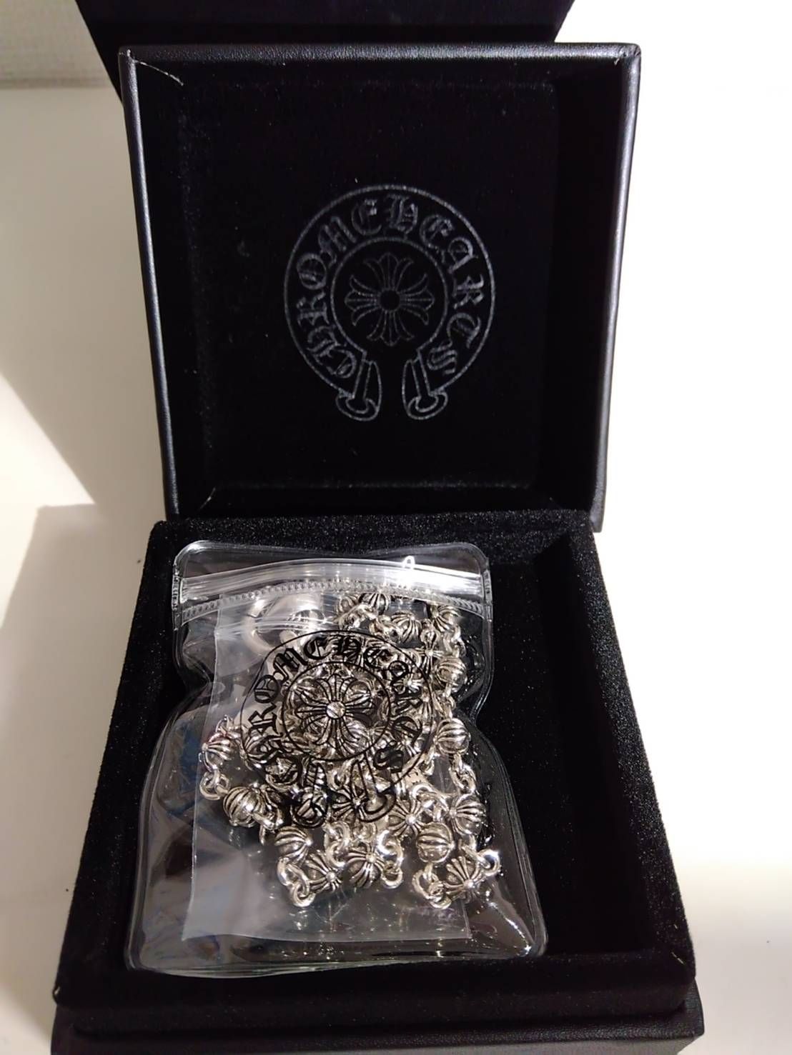 新作☆CHROME HEARTS クロムハーツ FILIG/CROSS-SM W/BALE/フィリグリークロスS Wベイル ネックレス セット SV.925