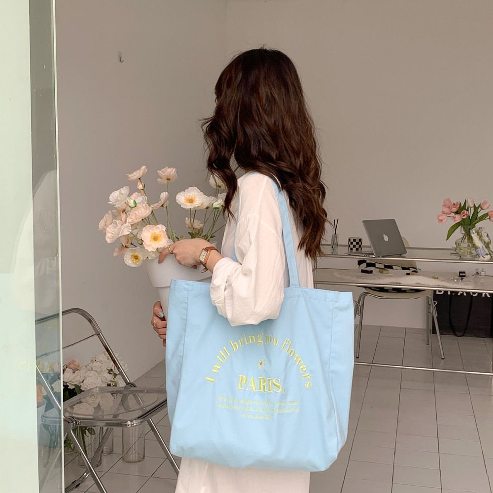 ☆ ブルー ☆ トートバッグ 大容量 刺繍 おしゃれ ysbag5486 ☆ ブルー ☆ トートバッグ 大容量 刺繍 おしゃれ ysbag5486