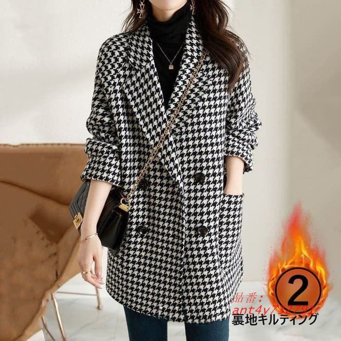 千鳥格子 テーラード ジャケット レディース コート 春秋冬 30代 通勤