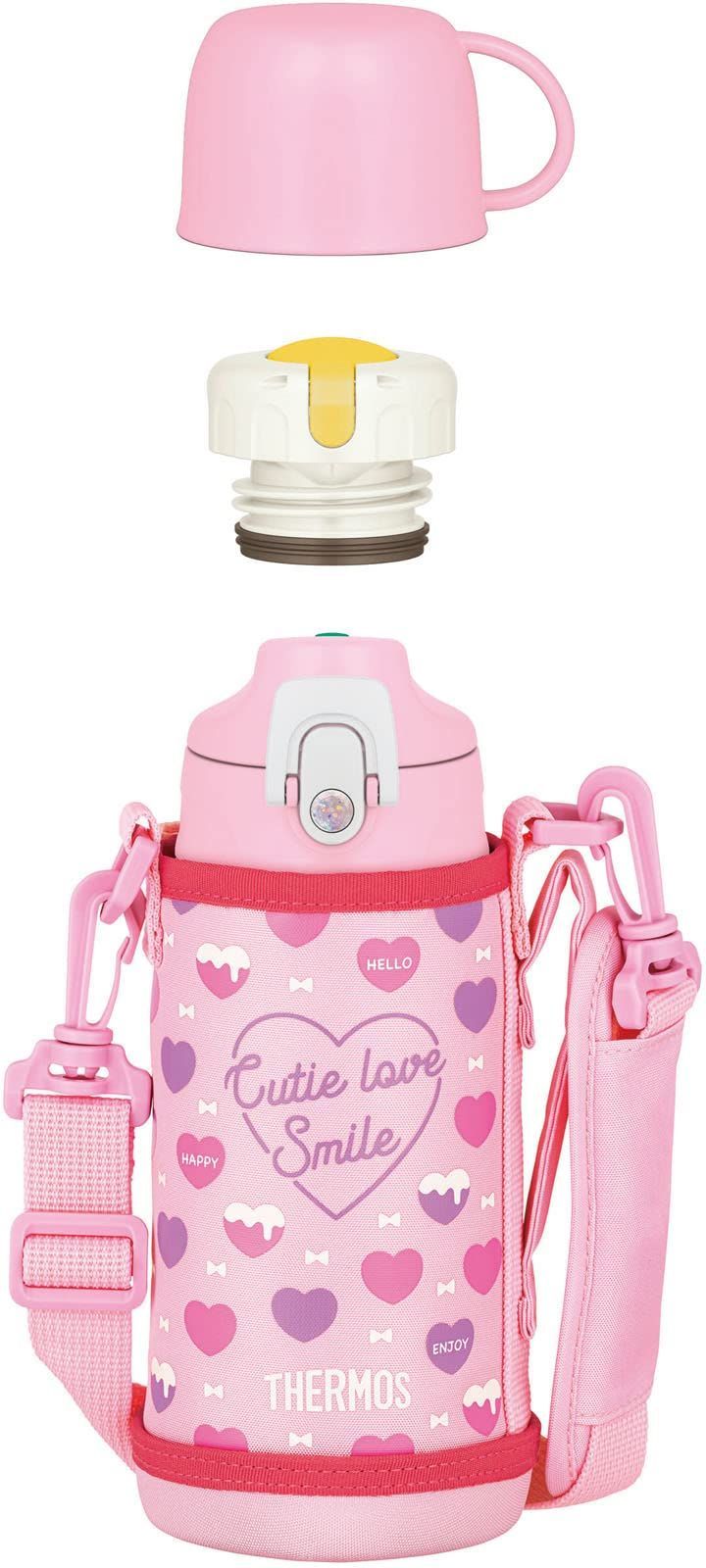 【特価商品】サーモス 水筒 真空断熱2ウェイボトル 0.6L/0.63L ピンクホワイト 直飲み コップ付き 子供用 通園通学 FJJ-601WF PKW