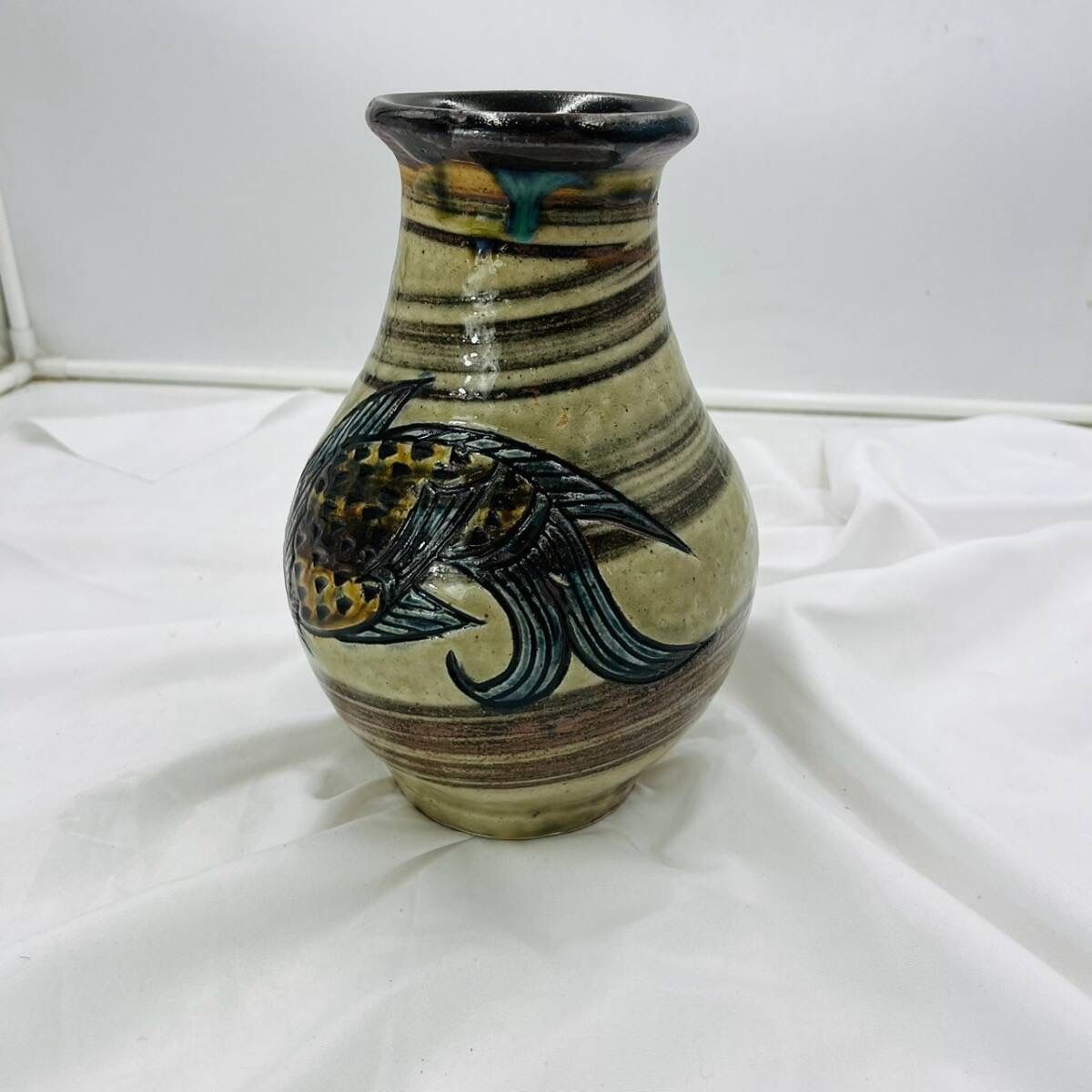 壺屋焼】やちむん 人間国宝「金城次郎」の甥「金城敏勝」 花瓶・壺