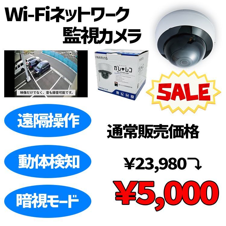 5,000個以上の販売実績有り】特別価格 Wi-Fi ネットワーク監視カメラ