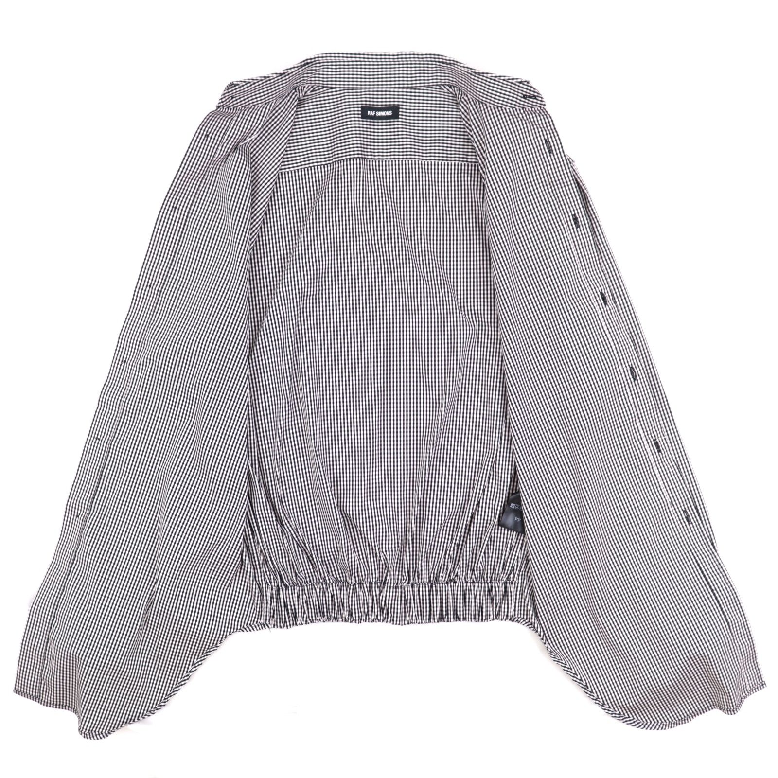 美品 ラフシモンズ 18SS バックリブ ギンガムチェック 長袖シャツ 
