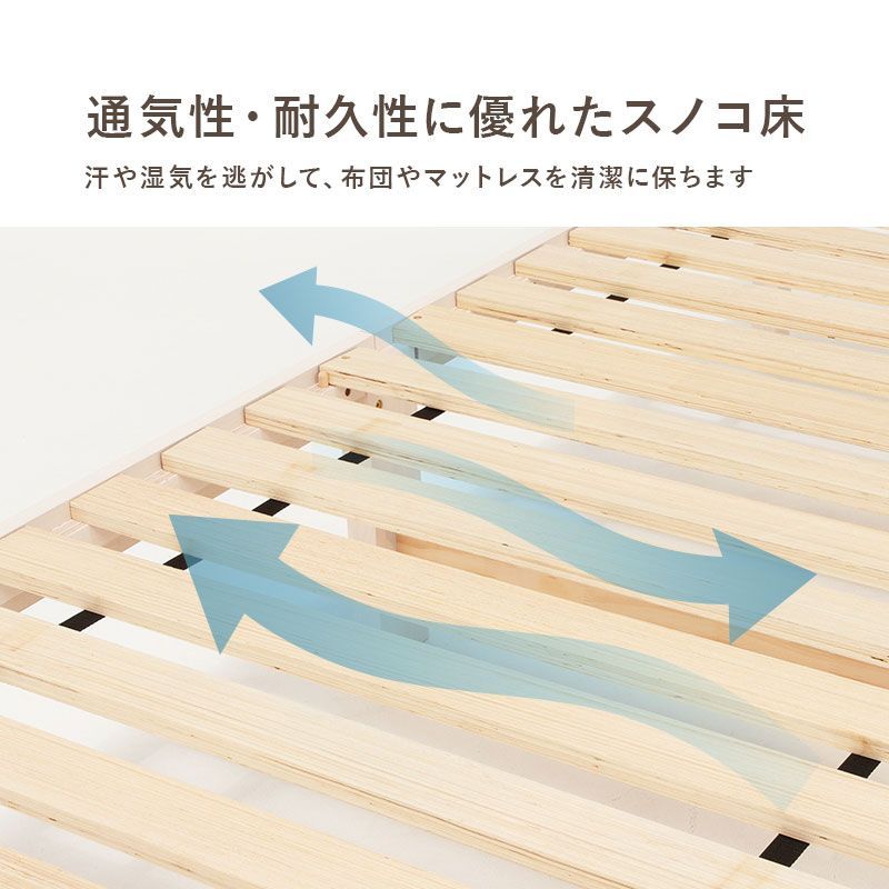 マットレス付シングルベッド 2口コンセント付