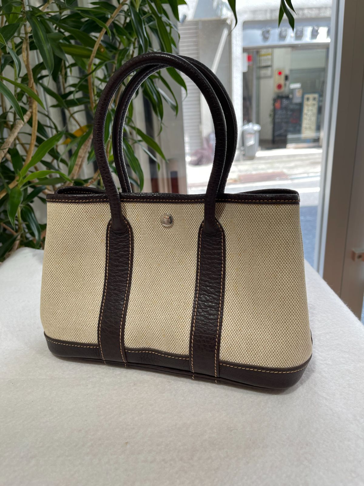 美品】HERMES エルメス ガーデンパーティ 23 TTPM トワルアッシュ 