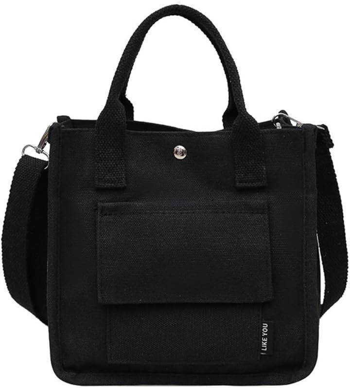 ideamall 散步包 帆布 2Way 犬用迷你手提包 散步用 寵物 斜挎包 肩背包 (黑色) 的縮圖