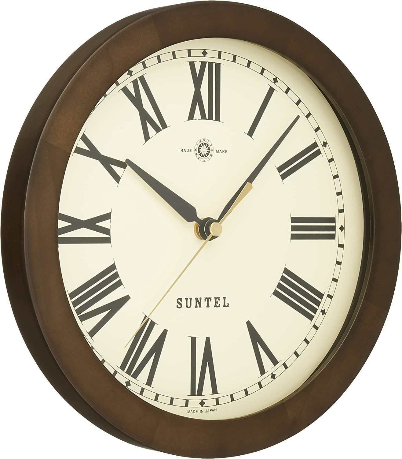 新品 さんてる Suntel 掛け時計 ダークブラウン 直径 計掛け時計 ローマ ダークブラウン SR03-DBR R