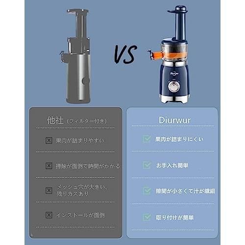 スロージューサー 低速ジューサー Diurwur ミニスロージューサー 搾り