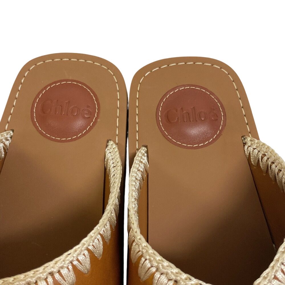 5％OFF フォロワークーポン！！】Chloe クロエ 23.5 ウッディスライド