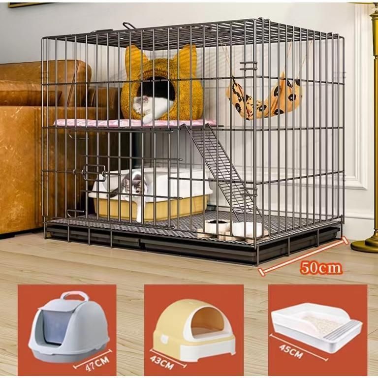 猫用ケージ 多頭飼い 組立簡単 折り畳み式 掃除簡単 ネコ用ゲージ