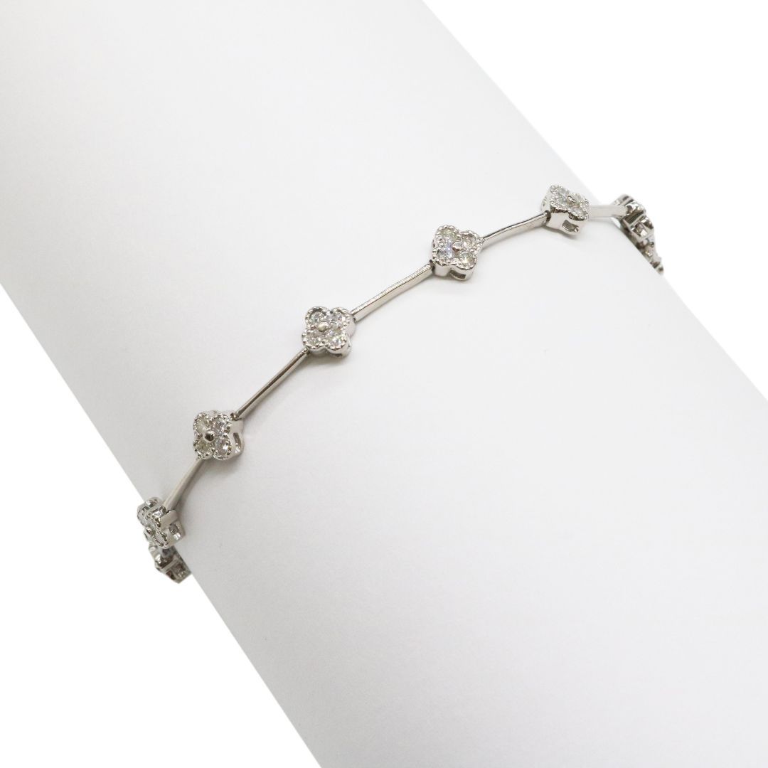 Pt850 / k18WG ダイヤモンド ネックレス D: 1.00ct（ネックレス Pt850  