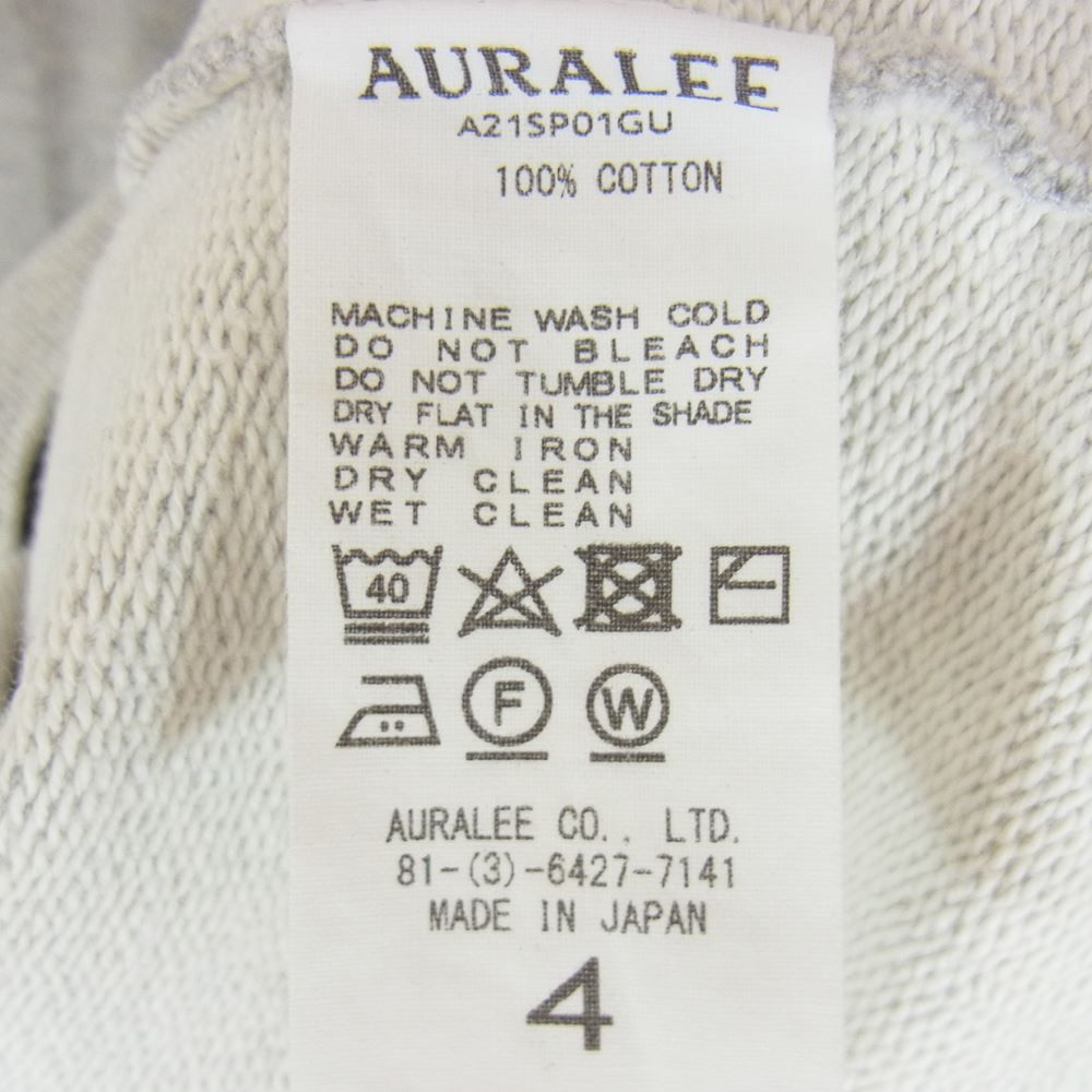 AURALEE オーラリー 21SS A21SP01GU SUPER SOFT SWEAT BIG P/O PARKA スーパー ソフト スウェット  ビッグ プルオーバー パーカー グレー系 4【中古】 - メルカリ