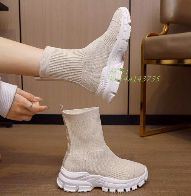  ブーツ レディース 厚底ブーツ スニーカー ラインストーン ショートブーツ シンプル ファッション 秋冬春 白 黒 ダッドソール 韓国 カジュアル kni 4 a 143735 長靴 レインブーツ 長靴 レインシューズ