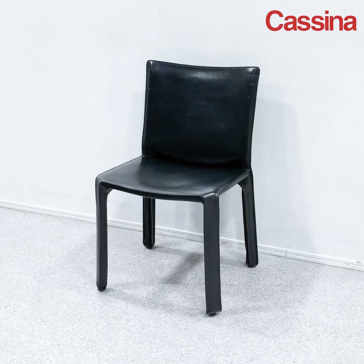 中古品】Cassina カッシーナ 412 CAB キャブ アームレスチェア レザー ブラック マリオ・ベリーニ 定価26万【4】 - メルカリ