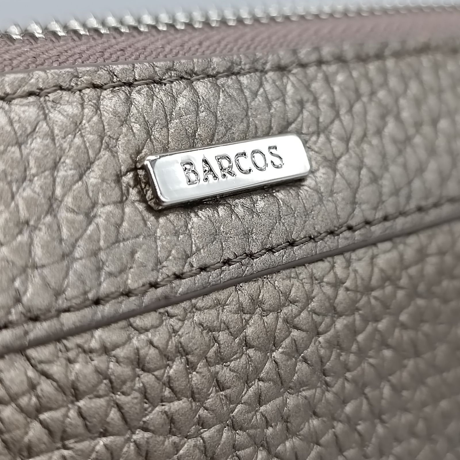 BARCOS 》 ☆美品☆ バルコス シュリンクレザー切替ロングウォレット