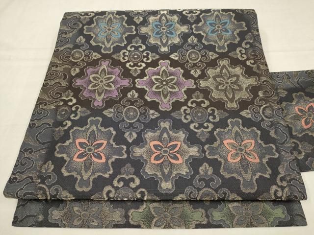 平和屋着物○九寸名古屋帯 唐織 花松菱文 正絹 逸品 DAAV6071ps