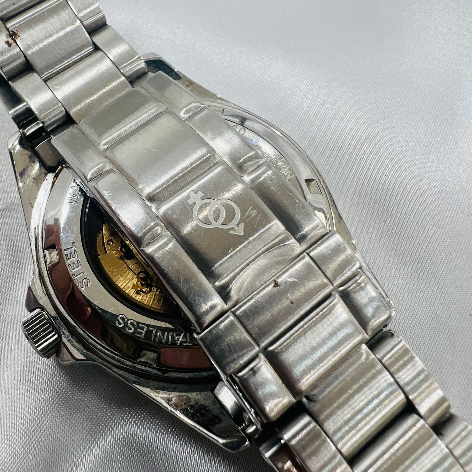 A【中古】MUSK ムスク MM-2110 メンズ腕時計 金属ベルト 文字盤緑 