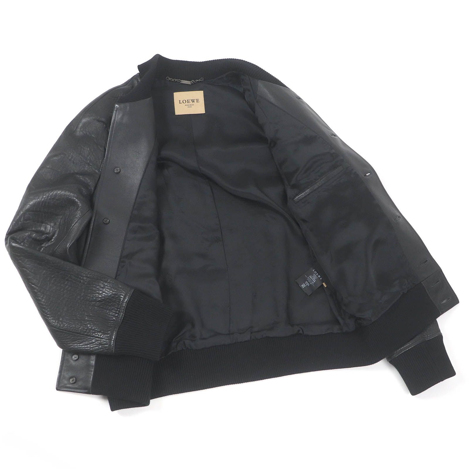 【極上美品】LOEWE/ロエベ　カンガルーレザー フード付きレザーブルゾン 極上美品】LOEWE/ロエベカンガルーレザー フード付きレザーブルゾン