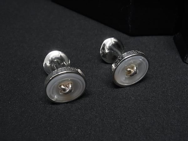 極美品 TURNBULL u0026amp; ASSER　ターンブル＆アッサー カフスボタン カフリンクス アクセサリー ホワイト系×シルバー系 AW5345