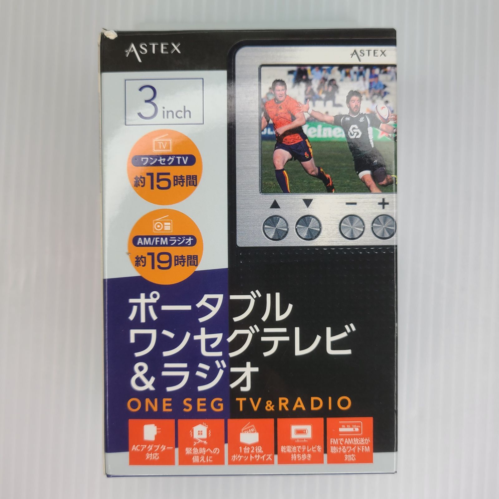 ASTEX 3インチ ポータブルワンセグテレビ&ラジオ AS-30R AM/FM - メルカリ