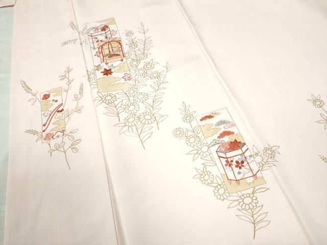 平和屋着物○訪問着 刺繍 雪輪枝花文 暈し染め 金彩 やまと