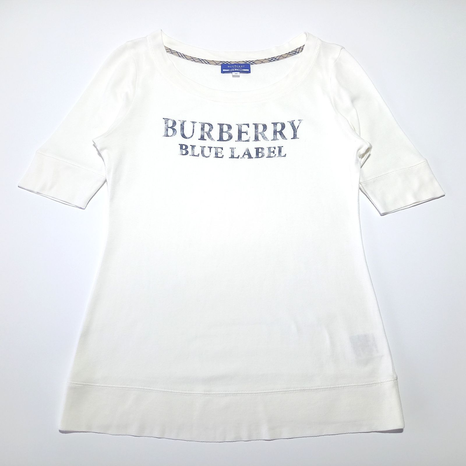 バーバリー ブルーレーベル ロゴTシャツ カットソー ホワイト 白