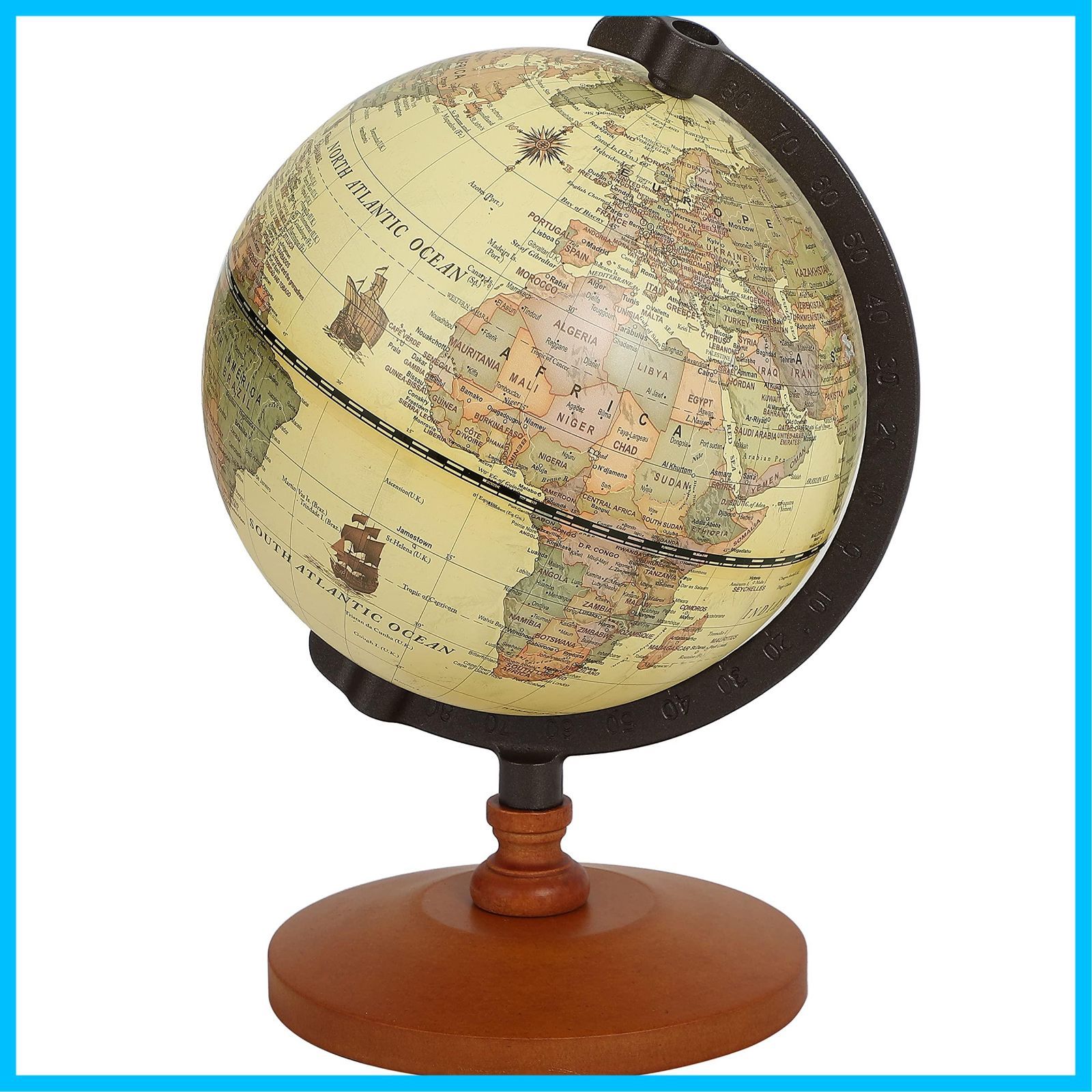 プレゼント インテリア グローブ 地球儀 アルファベット表記 レトロ 英語版 アンティーク風 23 5 cm akindou
