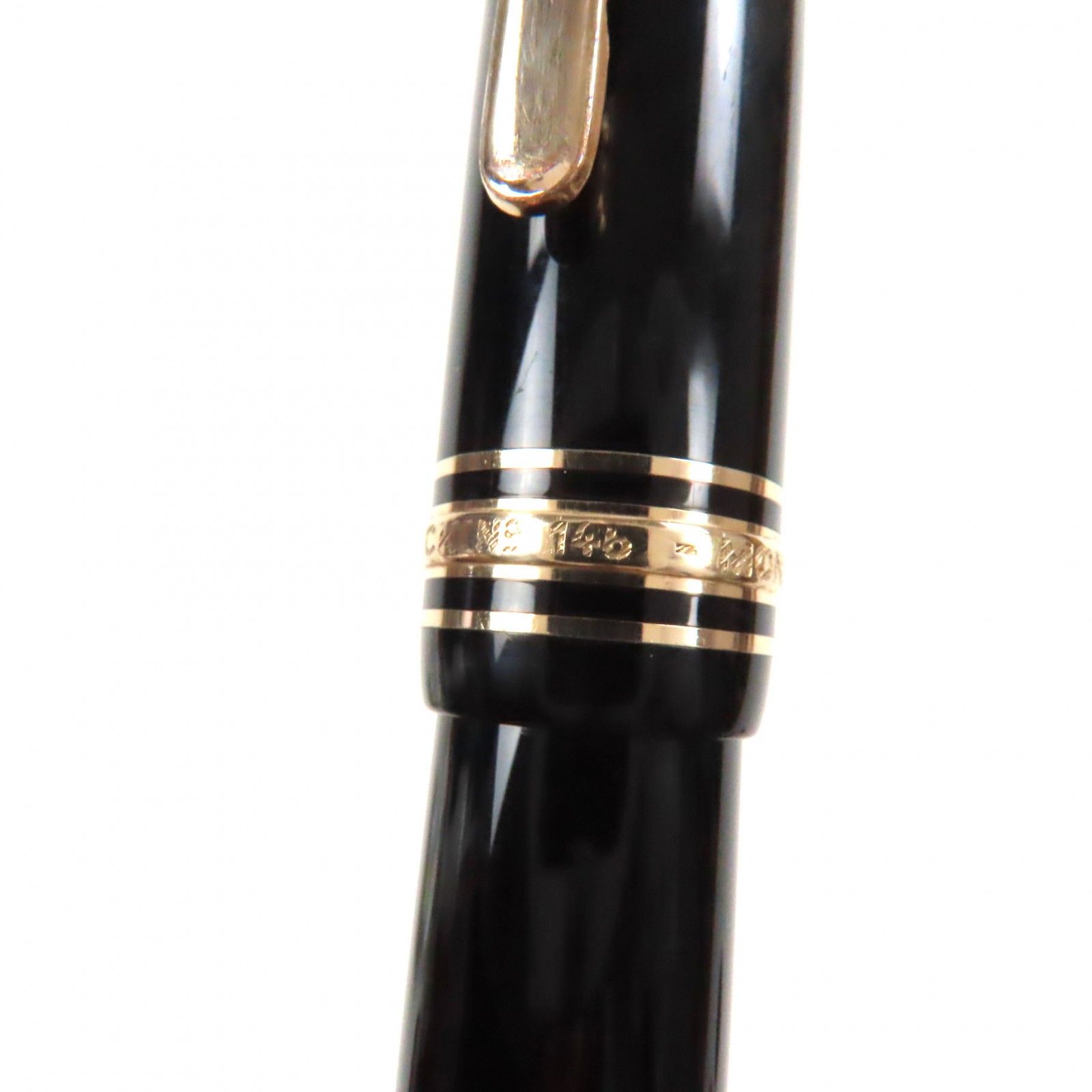 モンブラン Montblanc 万年筆 黒 ゴールド装飾 メンズ レディース