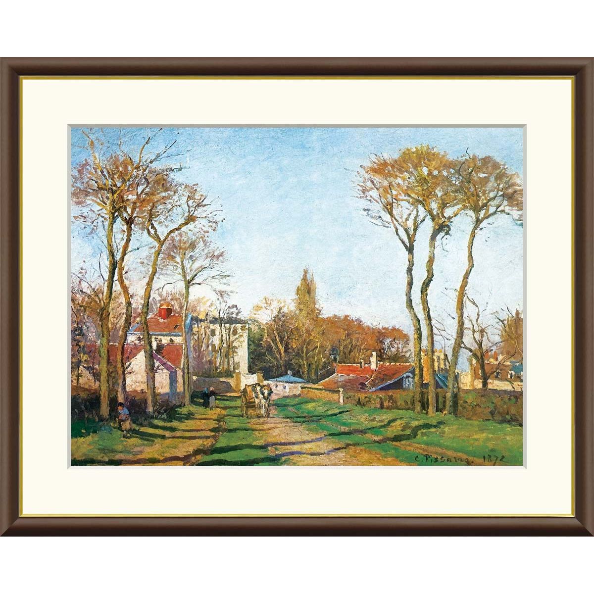 絵画 世界の名画 村の入口 カミーユ・ピサロ 額入り インテリア アート