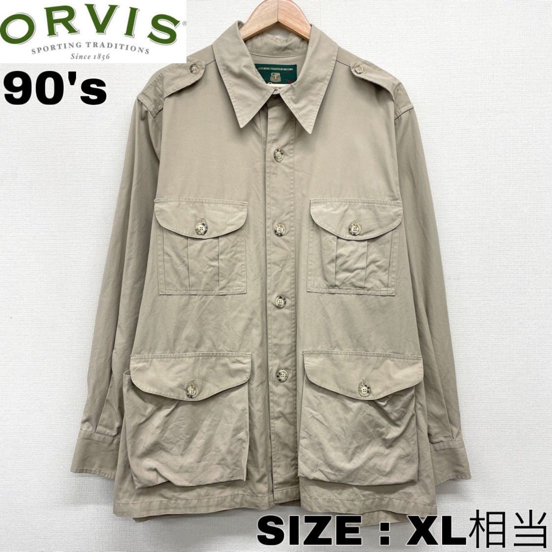 90's US古着 オービス ORVIS サファリジャケット 長袖 メンズ XL相当