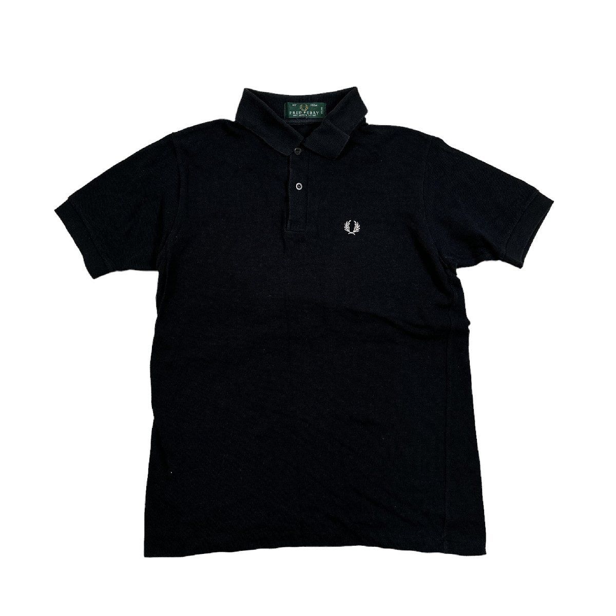 FRED PERRY フレッドペリー 半袖ポロシャツ ブラック 無地 サイズ40