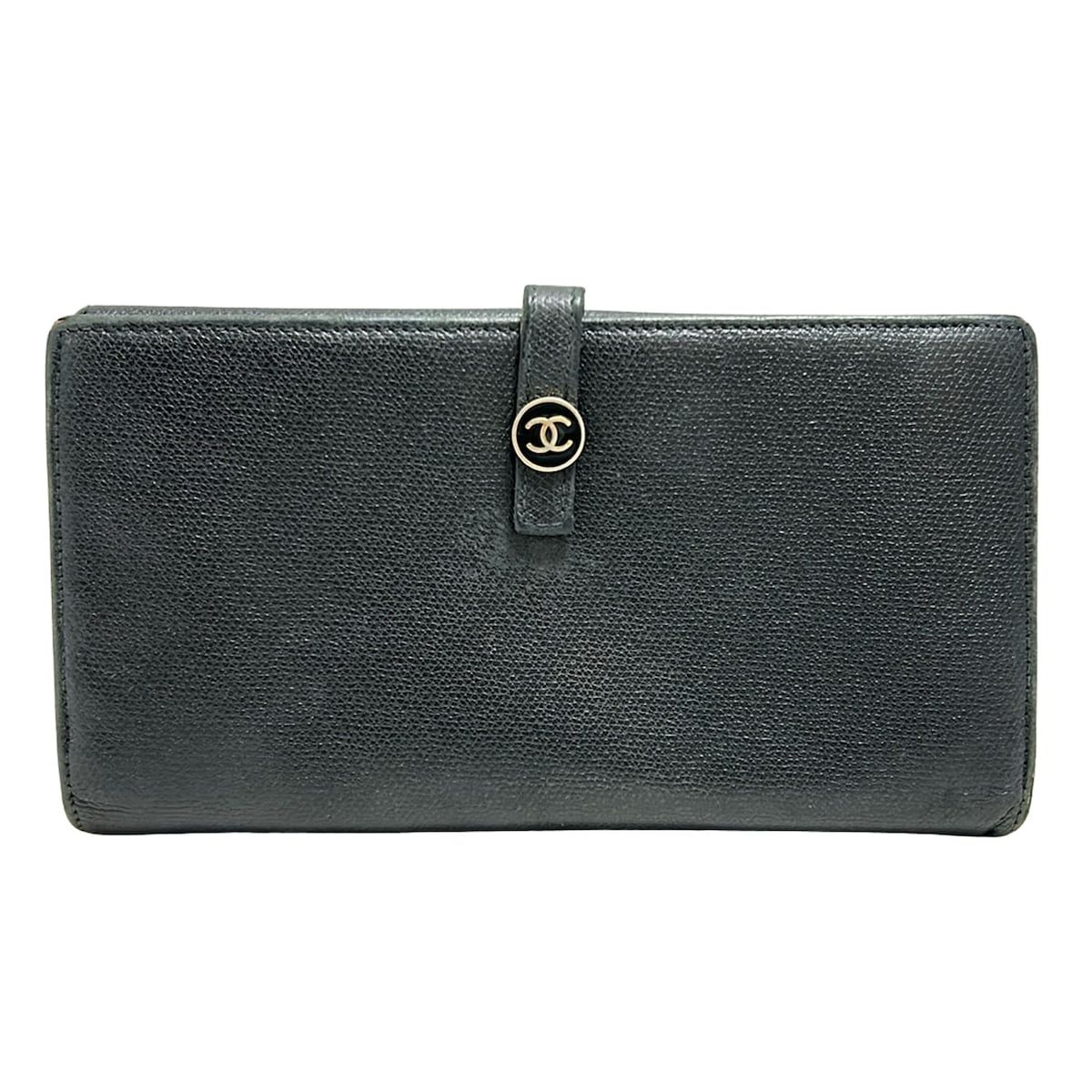 CHANEL シャネル 長財布 ココボタン A20905 黒 ゴールド金具 レザー