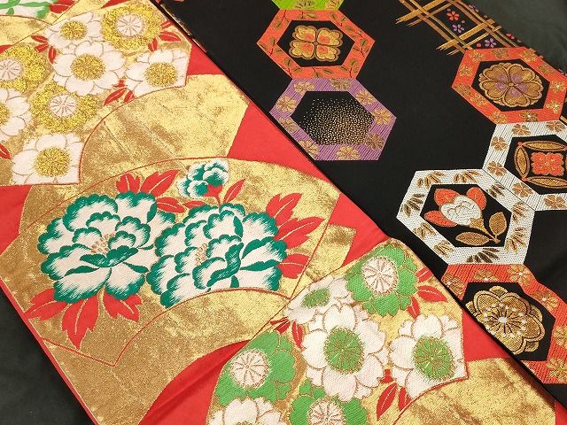 スカーフ 平和屋本店 子供帯 まとめて 35点 鳳凰 向かい鶴 向かい蝶 花柄 七宝 金銀糸 など 着用 多数 あり se2836