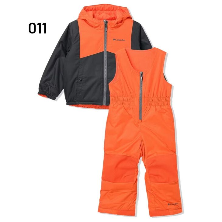 コロンビア キッズ トドラー用 スノーウェア 上下セット 100cm columbia ダブルフレーク2セット 子ども ベビー スキーウェア 中綿入り フード付ジャケット ビブパンツ セットアップ ウェア 子供服 キッズウェア SC5101