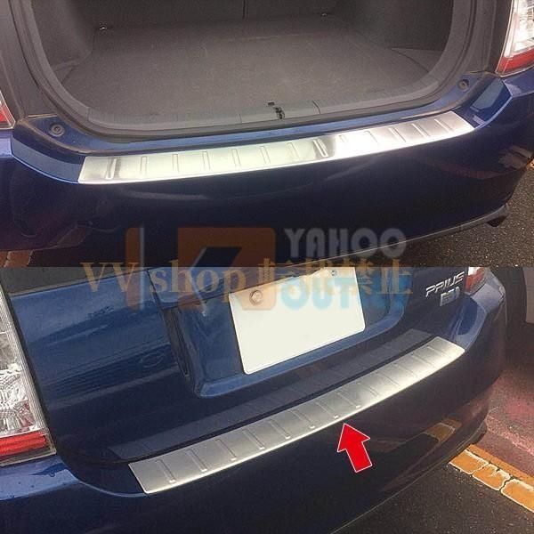 プリウス 20系 後期 NHW20 リアバンパープロテクター ステップガード ガーニッシュ ステンレス製 カスタム パーツ 外装 3589