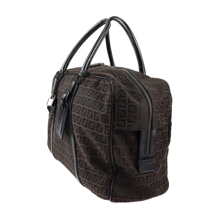 FENDI フェンディ ボストンバッグ 7VS002 キャンバス レザー ダーク 