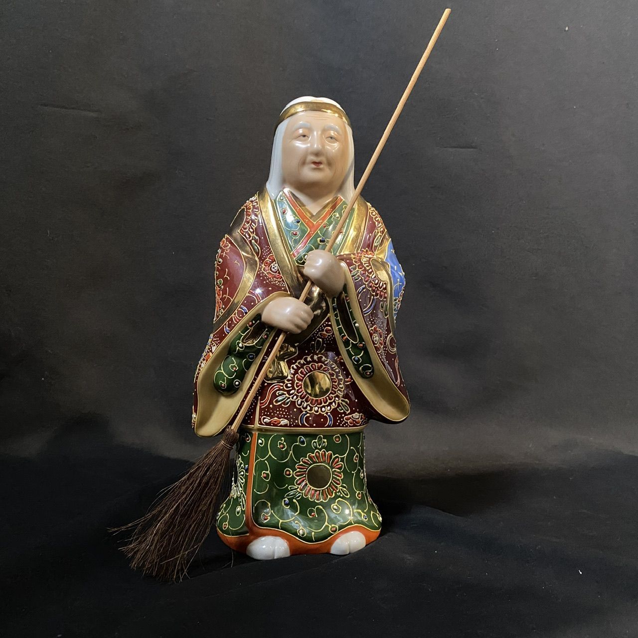 九谷焼 高砂人形 (管理番号：OKU9848/J1-140) 九谷焼 高砂 置き物