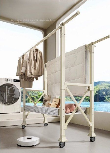 室内用アルミ合金伸縮式折りたたみ洗濯物干しスタンド ベランダ 屋外用晒し布団干し神器 MARWIL-DEMENAGEMENTS_CH