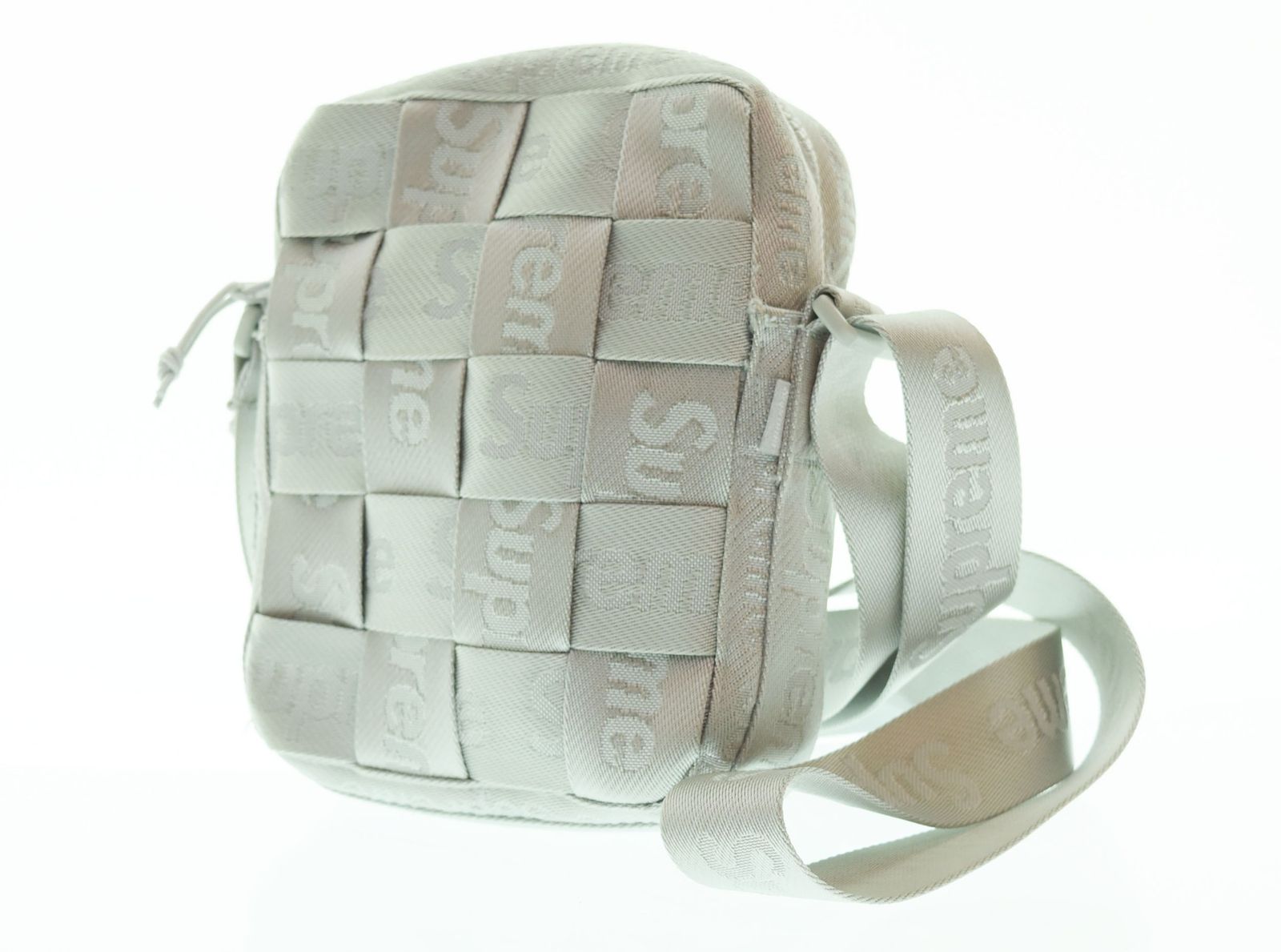 シュプリーム SUPREME 24SS Woven Shoulder Bag ウーブンショルダー バッグ LOGO ロゴ バッグ メンズバッグ ショルダーバッグ メッセンジャーバッグ グレー 103B-91