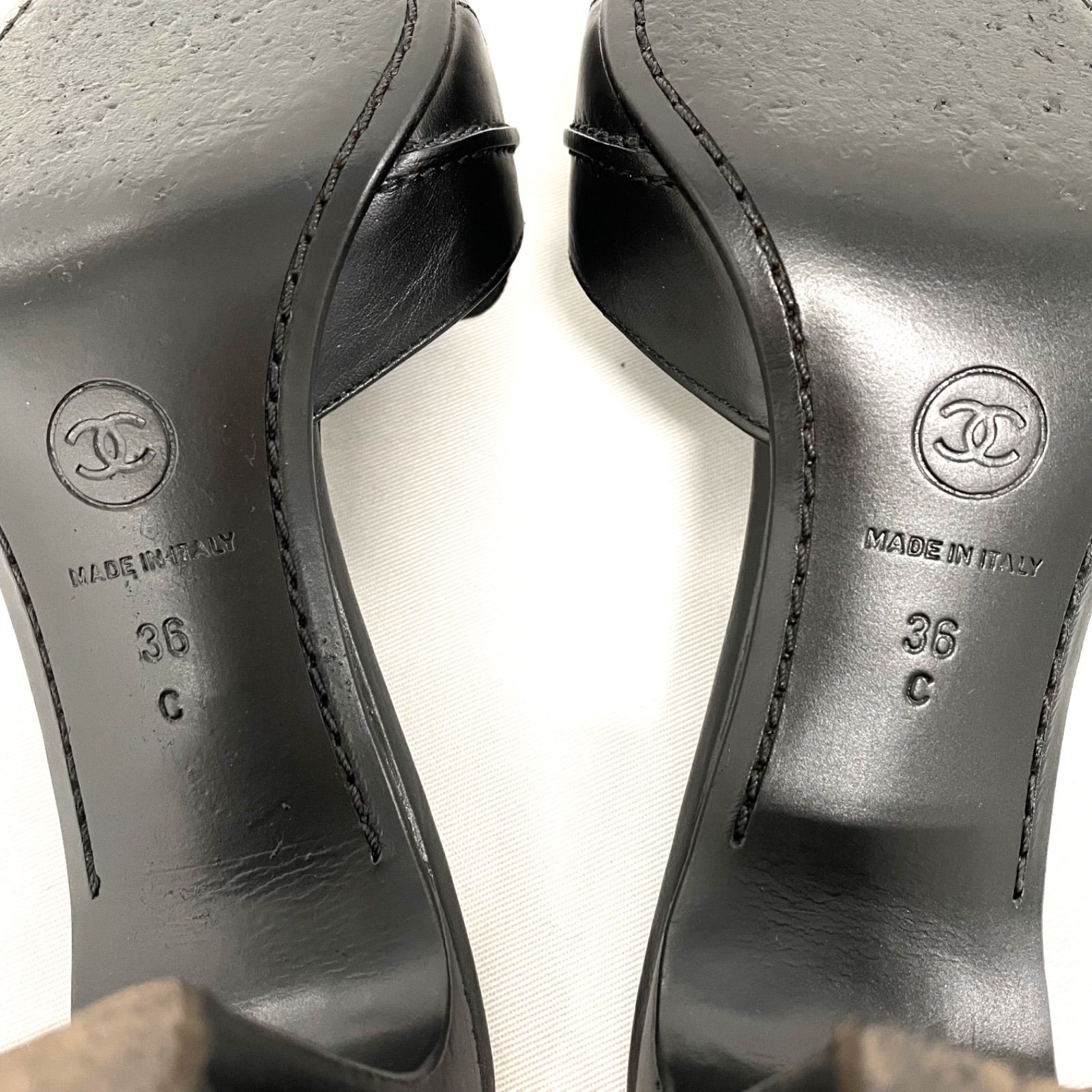 CHANEL シャネル ミュール サンダル ブラック 36C - メルカリ