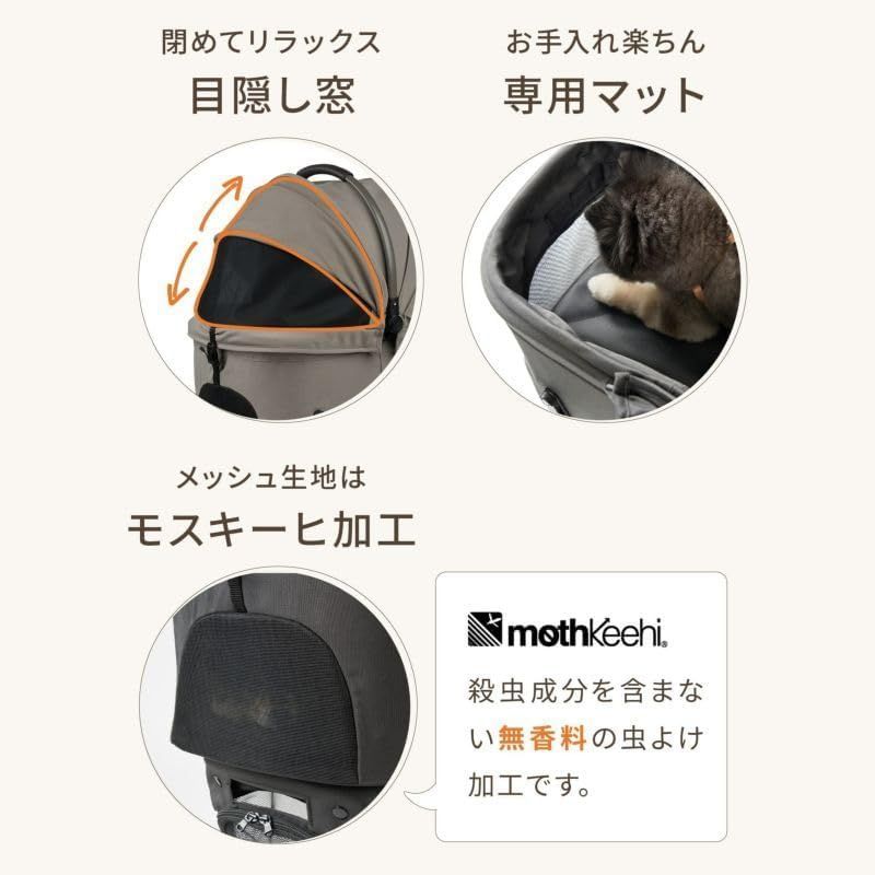 折りたたみ｜犬猫用ペットカート|バギー｜静音タイヤ 片手走行