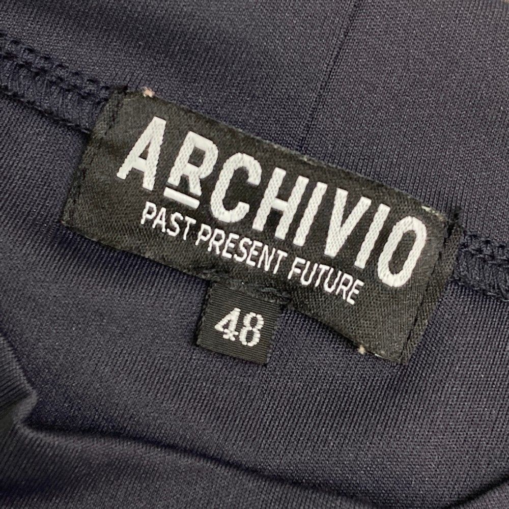 サイズ：48 ARCHIVIO アルチビオ モックネック 半袖Tシャツ ブラック系