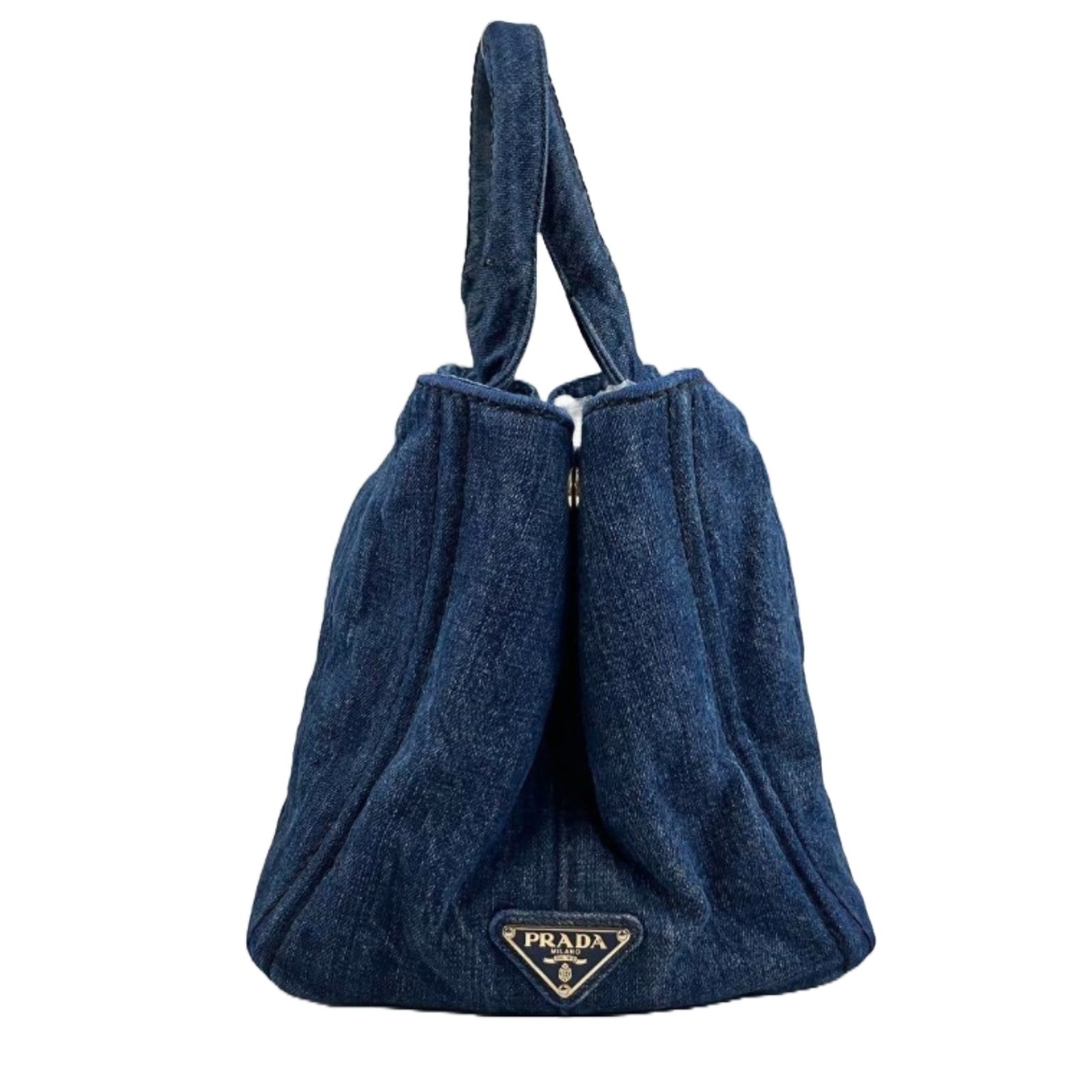 PRADA ネイビー トートバッグ キャンバス Yahoo!オークション -「prada プラダ トートバッグ (ネイビー