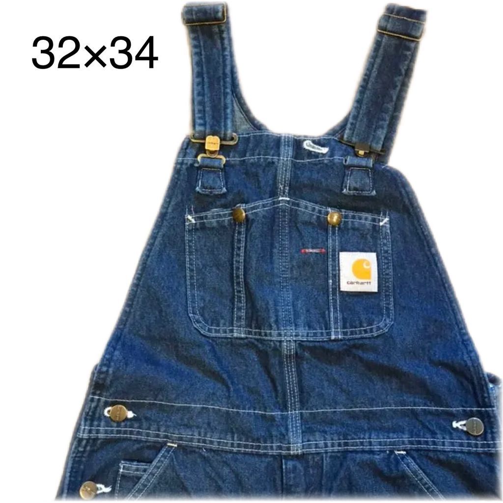 Carhartt デニムオーバーオール 32 x 34 32×34 カーハート デニムオーバーオール - メルカリ
