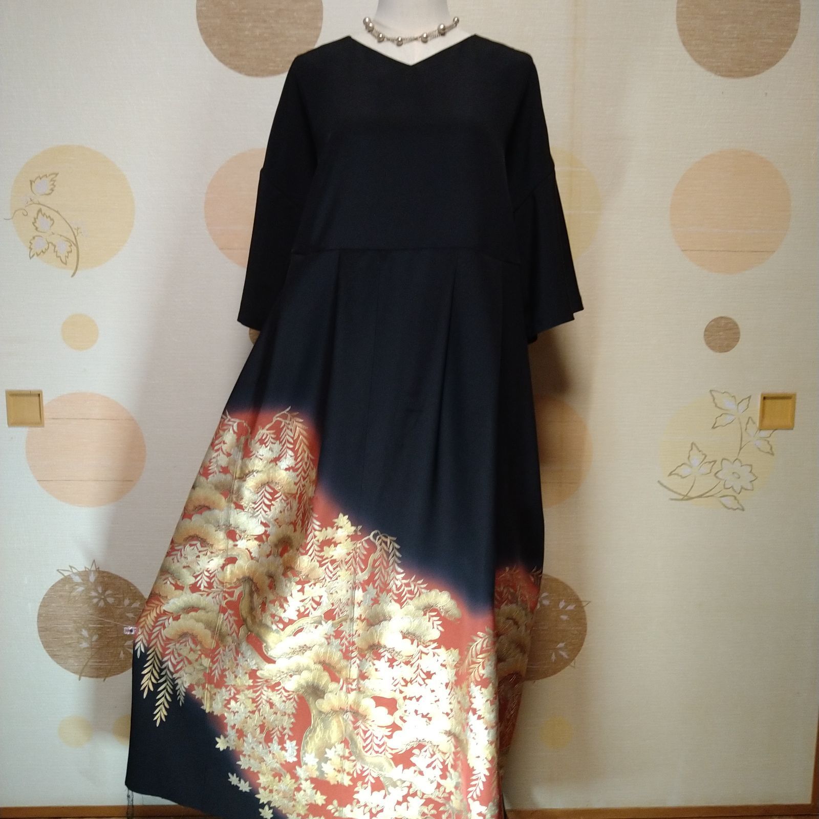 留袖シルクワンピース 新郎新婦母 フォーマル 結婚式 卒入学式 お  