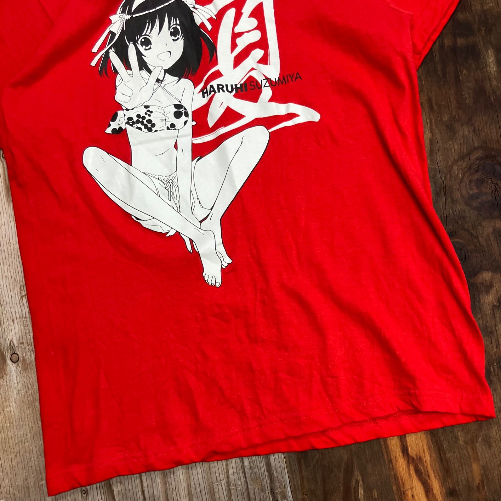HARUHI SUZUMIYA 涼宮ハルヒ Tシャツ レッド 月刊少年エース