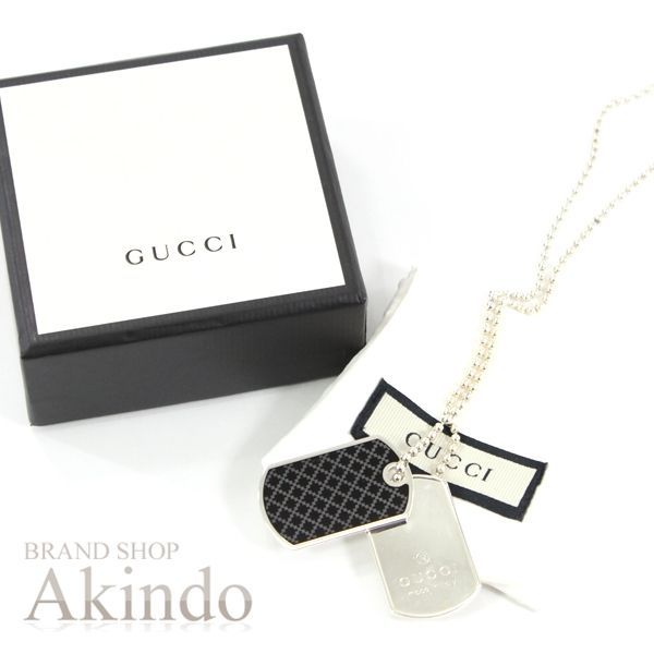 グッチ ネックレス ダブルプレート ディアマンテ ペンダント GUCCI Wタグ ドッグタグ シルバー925 メンズ レディース silver -  メルカリ