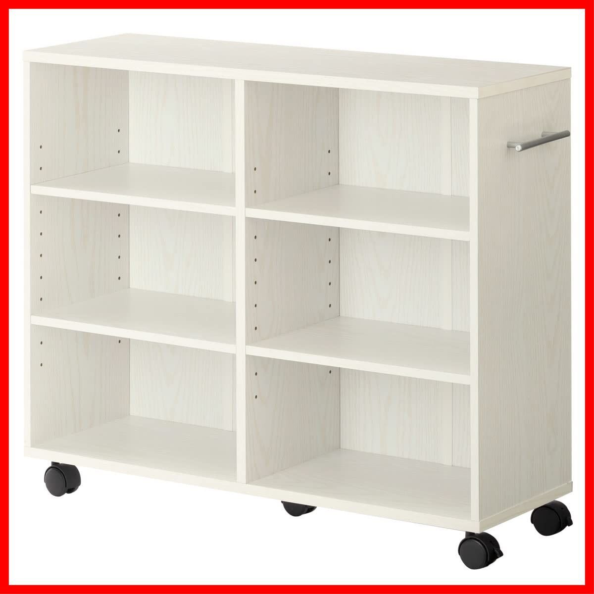 木製 隙間 取っ手付き キャスター付き 押し入れ 本棚 ワゴン カート 〔幅26cm〕 収納 ホワイト ぼん家具